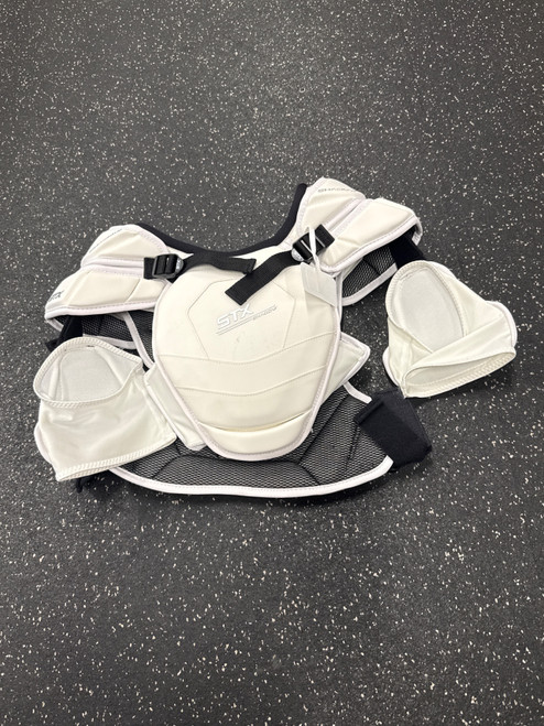 Vist Large View of Product Image Which is Used STX SHADOW NOCSAE SP Lacrosse Shoulder Pads White LG