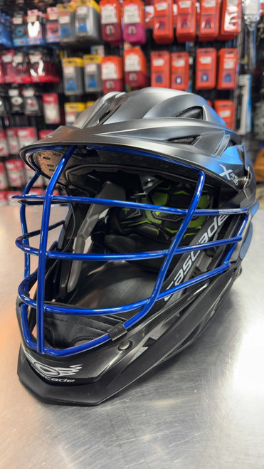 Vist Large View of Product Image Which is Used Cascade XRS PRO Lacrosse Helmet Black One Size