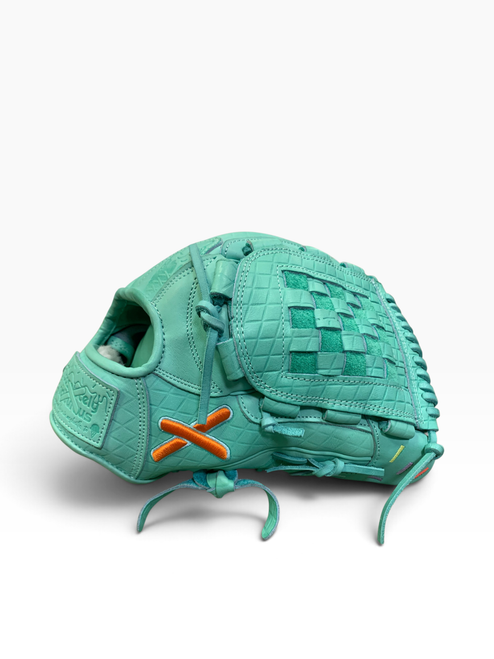 Vist Large View of Product Image Which is Used ABSOLUTLEY RIDICULOUS BB/SB Glove RH Throw Teal 12 1/4"