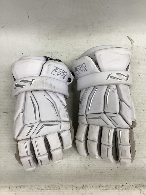 Vist Large View of Product Image Which is Used TRUE TEMPER ZERO LYTE Lacrosse Gloves Junior White 12"