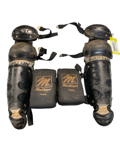 Vist Large View of Product Image Which is Used Easton YOUTH SHIN GUARDS Catchers Leg Guards Black Youth