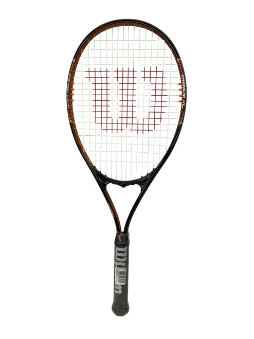 Vist Large View of Product Image Which is Used Wilson TITANIUM XL Adult Tennis Racquet Orange 4 1/2"