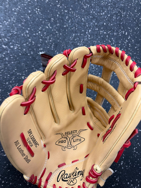 Vist Large View of Product Image Which is Used Rawlings NWT SELECT PRO LITE SPL120BHC BB/SB Glove LH Throw Tan 12"