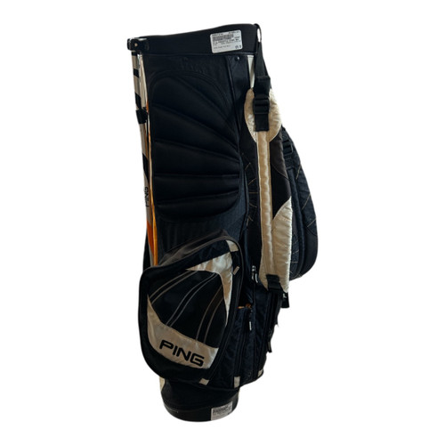 Vist Large View of Product Image Which is Used Ping FREESTYLE STAND BAG Mens Stand Bag Black And Gold