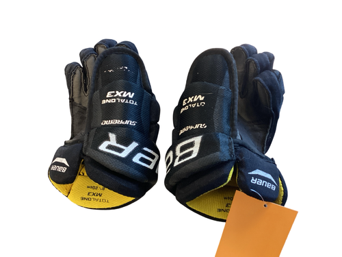 Vist Large View of Product Image Which is Used Bauer SUPREME MX3 Junior Gloves Black 8"