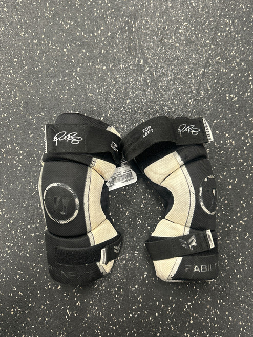 Vist Large View of Product Image Which is Used Warrior RABIL NEXT ARM PADS YOUTH Lacrosse Arm Pads/Guards White LG