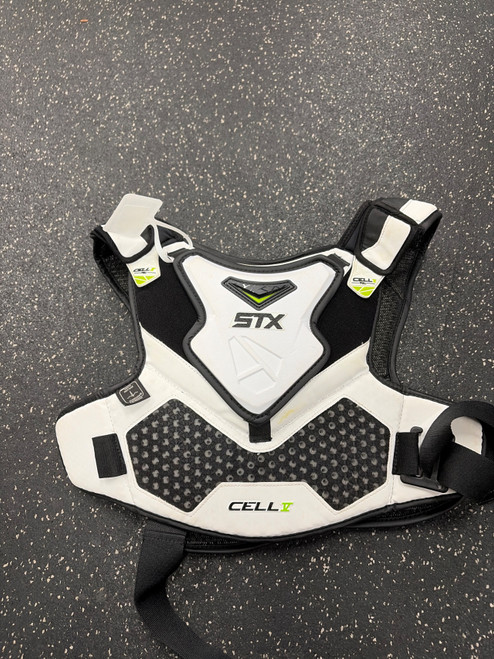 Vist Large View of Product Image Which is Used STX CELL 5 NOCSAE SP LINER Lacrosse Shoulder Pads White XL