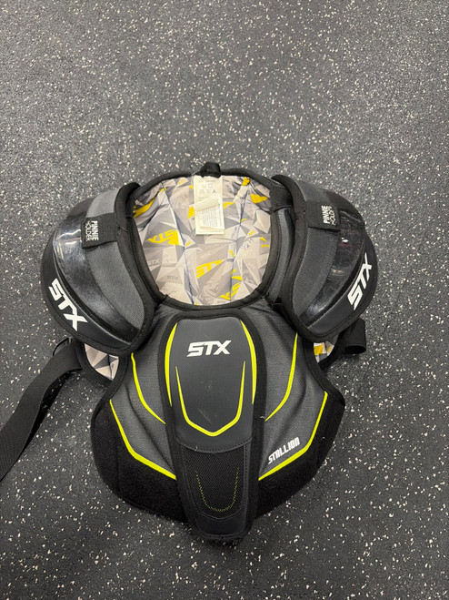 Vist Large View of Product Image Which is Used STX STALLION 200 SP NOCSAE Lacrosse Shoulder Pads Black MD
