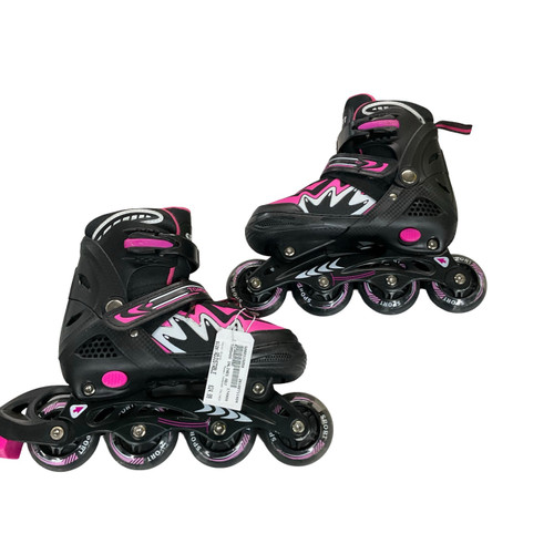Vist Large View of Product Image Which is Used TOMSHOO INLINES Junior Rec Fitness Skates Black Adjustable