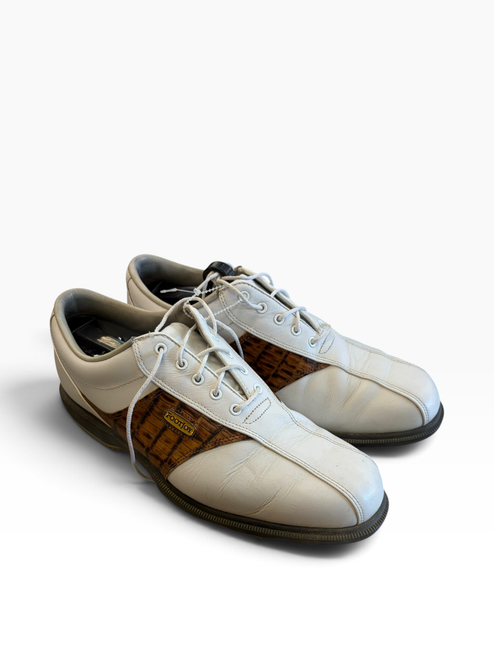 Vist Large View of Product Image Which is Used Foot Joy Mens Golf Shoes White Senior 7.5