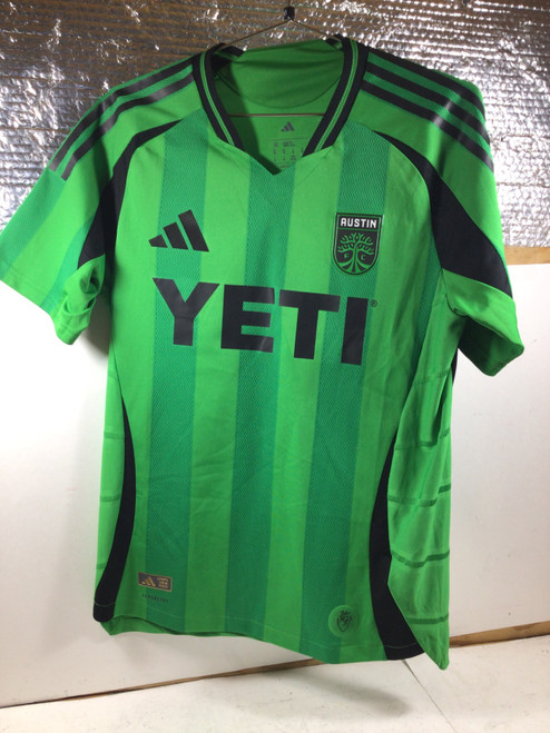 Vist Large View of Product Image Which is NEW Adidas AUSTIN FC SOCCER JERSEY Soccer Top Adt Green MD