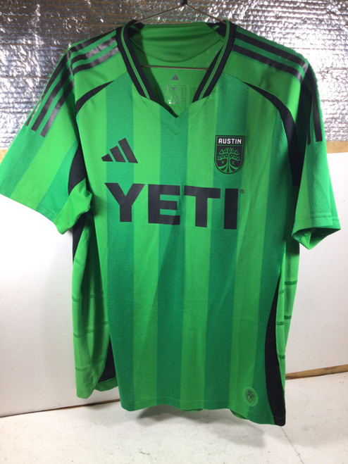 Vist Large View of Product Image Which is NEW Adidas AUSTIN FC BUKARI JERSEY Soccer Top Adt Green XL