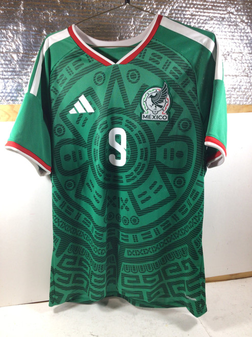 Vist Large View of Product Image Which is NEW Adidas MEXICO RAUL JERSEY Soccer Top Adt Green LG
