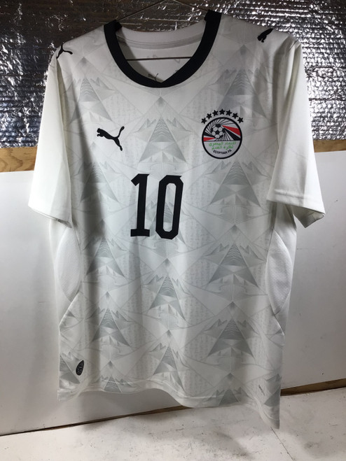 Vist Large View of Product Image Which is NEW Puma EGYPTIAN FA SALAH JERSEY Soccer Top Adt White MD