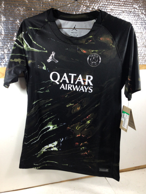 Vist Large View of Product Image Which is NEW Nike PSG SOCCER JERSEY Soccer Top Yth Black And Green XL