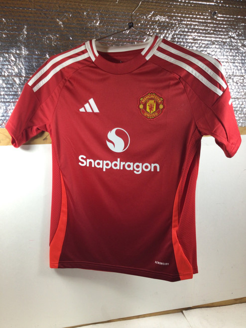 Vist Large View of Product Image Which is NEW Adidas MANCHESTER UNITED JERSEY Soccer Top Yth Red MD