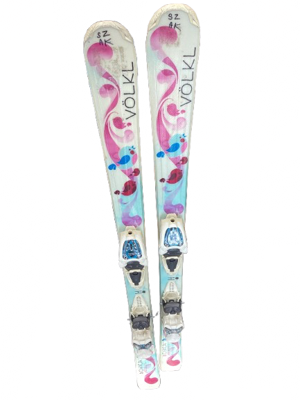 Vist Large View of Product Image Which is Used Volkl CHICA Girls DH Ski/Binding White 120 cm