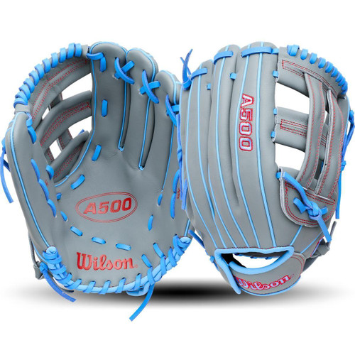 Vist Large View of Product Image Which is New Wilson A500 GY/BL/RD 12" RH