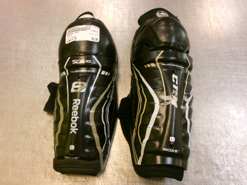 Vist Large View of Product Image Which is Used Reebok SC87 Youth Shin Guards Black 8"