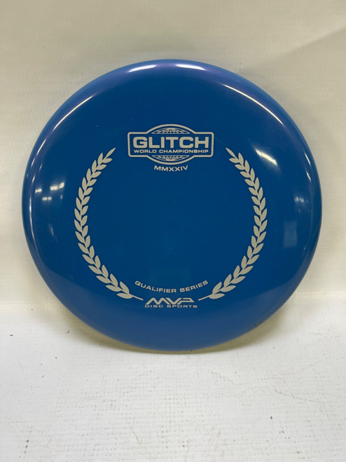 Vist Large View of Product Image Which is Used MVP GLITCH WORLD CHAMP 151G Disc Golf Mid Range Royal Blue 151g