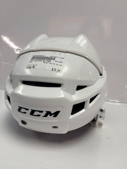 Vist Large View of Product Image Which is Used CCM VECTOR NO CSA Hockey Helmet Only White MD