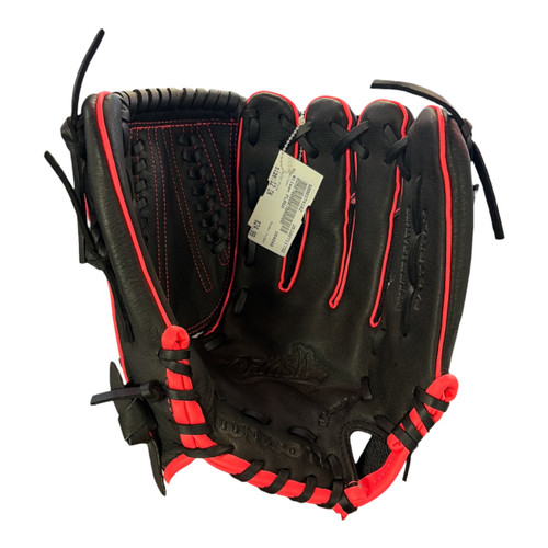 Vist Large View of Product Image Which is Used Wilson FLASH RH Throw Fastpitch Gloves Pink 12"