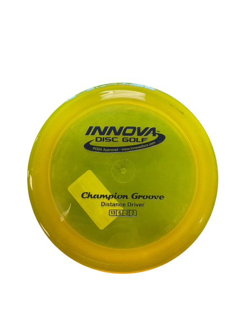 Vist Large View of Product Image Which is Used Innova CHAMPION GROOVE Disc Golf Driver Yellow