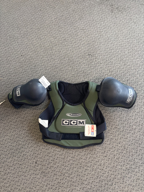 Vist Large View of Product Image Which is Used CCM POWERLINE S/P Junior Shoulder Pads LG