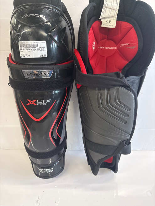 Vist Large View of Product Image Which is Used Bauer VAPOR X LTX PRO S/G Senior Shin Guards Black 15"