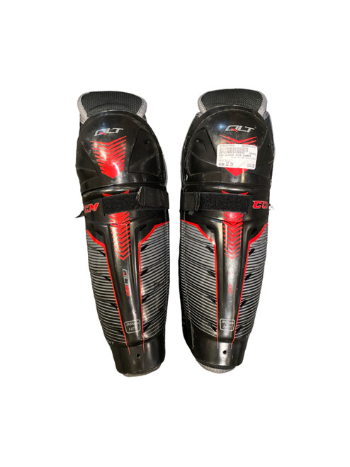 Vist Large View of Product Image Which is Used CCM QLT250 SHIN GUARDS Intermediate Shin Guards Black 12"