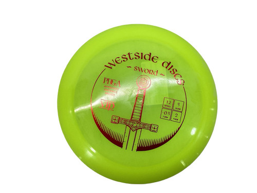Vist Large View of Product Image Which is Used Westside SWORD Disc Golf Driver Neon Green 171g