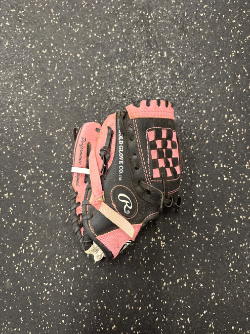 Vist Large View of Product Image Which is Used Rawlings PL90PB BB/SB Glove LH Throw Pink 9"
