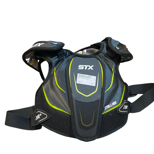 Vist Large View of Product Image Which is Used STX STALLION 200+ Lacrosse Shoulder Pads Grey LG