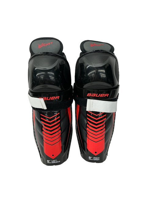 Vist Large View of Product Image Which is Used Bauer LIL SPORT Youth Shin Guards Black 8"