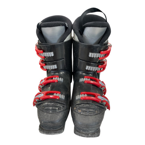 Vist Large View of Product Image Which is Used Nordica GP TJ Super Boys Ski Boots Black 24.0 Mondo (Junior 6 / Women's 7), front view