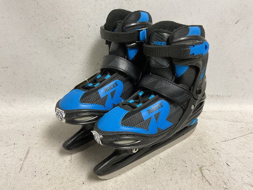 Vist Large View of Product Image Which is Used Roces ADJ 2.5-4.5 Boys Softboot Skate Black And Royal Blue Adjustable