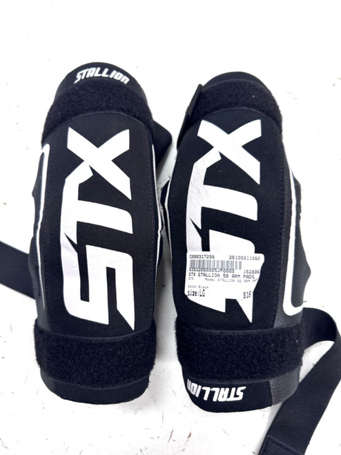 Vist Large View of Product Image Which is Used STX STALLION 50 ARM PADS Lacrosse Arm Pads/Guards Black LG