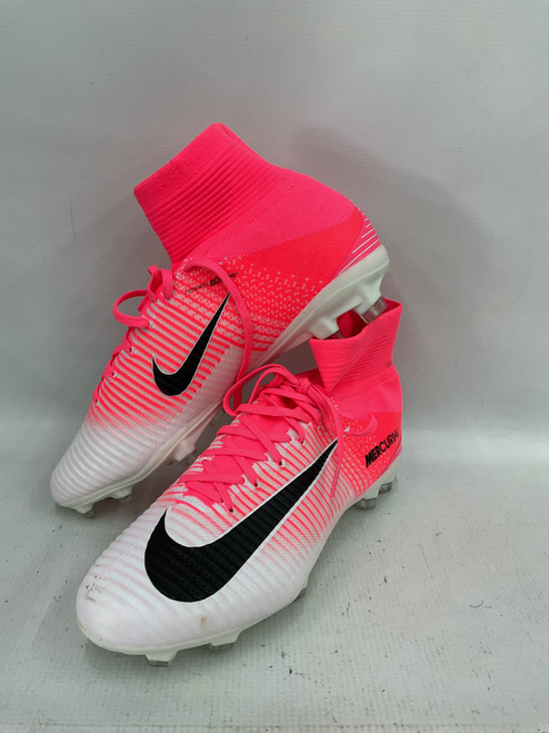 Vist Large View of Product Image Which is Used Nike Soccer Cleats White And Neon Pink Senior 10
