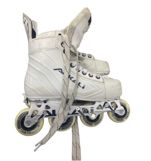 Vist Large View of Product Image Which is Used Alkali ALKALI Junior Aggressive Skates White Adjustable