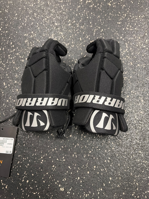 Vist Large View of Product Image Which is Used Warrior BURN NEXT Lacrosse Gloves Junior Black XS