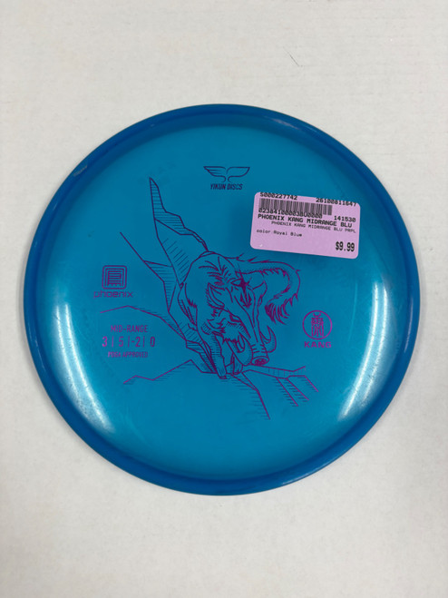 Vist Large View of Product Image Which is Used PHOENIX KANG MIDRANGE BLU PRPL Disc Golf Mid Range Royal Blue