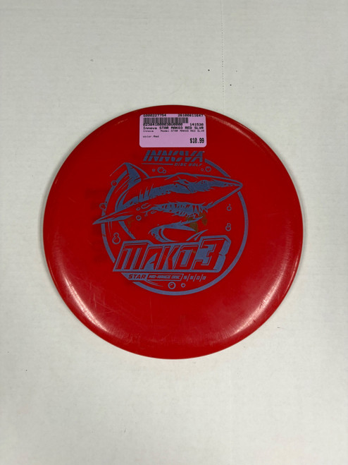 Vist Large View of Product Image Which is Used Innova STAR MAKO3 RED SLVR Disc Golf Mid Range Red