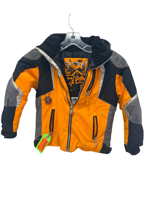 Vist Large View of Product Image Which is Used Obermeyer Youth Snow Jacket Black And Orange Size 5