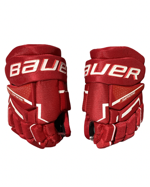 Vist Large View of Product Image Which is Used Bauer SUPREME Junior Gloves Red 9"