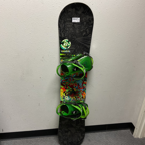Vist Large View of Product Image Which is Used K2 VANDAL Boys Board/Binding Black And Neon Green 137 cm