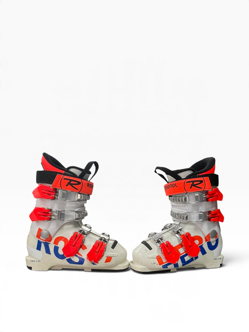 Vist Large View of Product Image Which is Used Rossignol HERO JR 65 Boys DH Ski Boot White 205 MP - J01