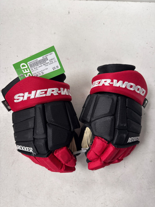 Vist Large View of Product Image Which is Used Sher-wood REKKER M70 Junior Gloves White/Black/Red 11"