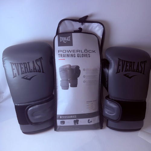 Vist Large View of Product Image Which is Used Everlast Powerblock Heavy Bag Gloves Black And Grey LG