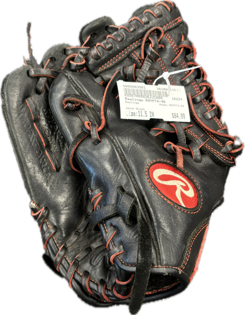 Vist Large View of Product Image Which is Used Rawlings R9YPT4-4B BB/SB Glove LH Throw Black 11 1/2"