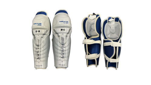 Vist Large View of Product Image Which is Used Bauer NEXUS 4000 Junior Shin Guards White 13"